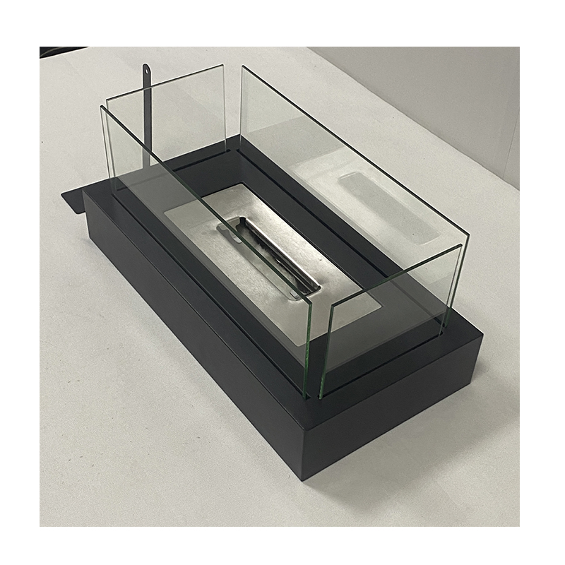 Rectangular Glass Fire Pit Small Bio Ethanol Indoor Mini Tabletop Fire Pit