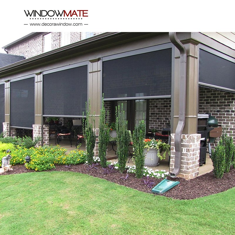 Motorized Zipscreen Roller Blind Factory Price Windproof for Patio Sun Shade