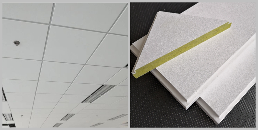 Fiberglass Stone Wool Ceiling Solutions for Office / Hospital / School