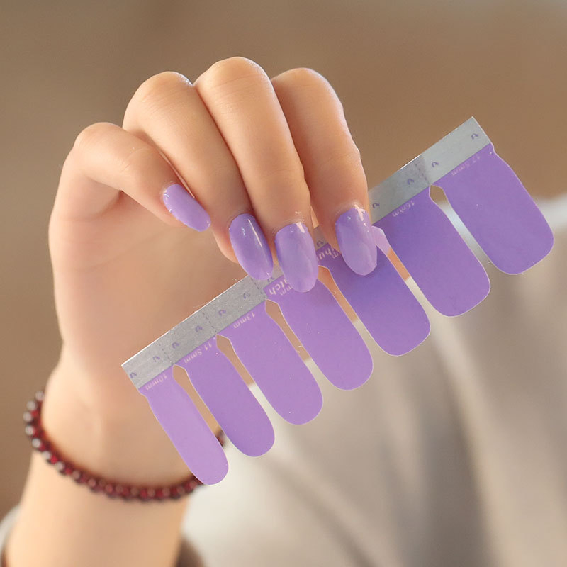 Semi Cured UV Nail Gel Strips Solid Color Nail Art Stickers