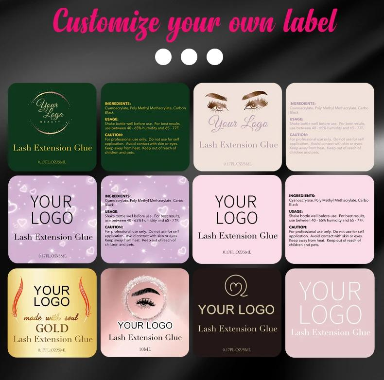 OEM Best 1s Premium Lash Glue Eyelash Extension Adhesive Waterproof Long Lasting Custom Label Professional Sensitive Eye Lashes Glue
