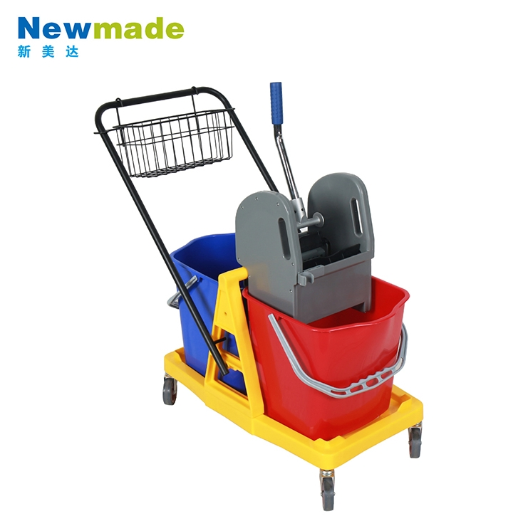 46L Down Press Double Down Press Wringer Mop Bucket Large Side for Floor Cleaning