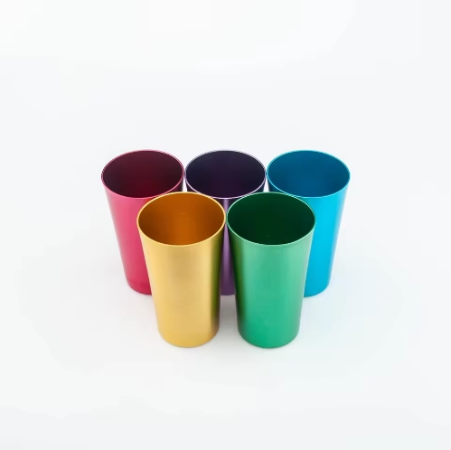 Multi-Colored Green Red Outdoor Aluminum Mug Reusable Camping Cup