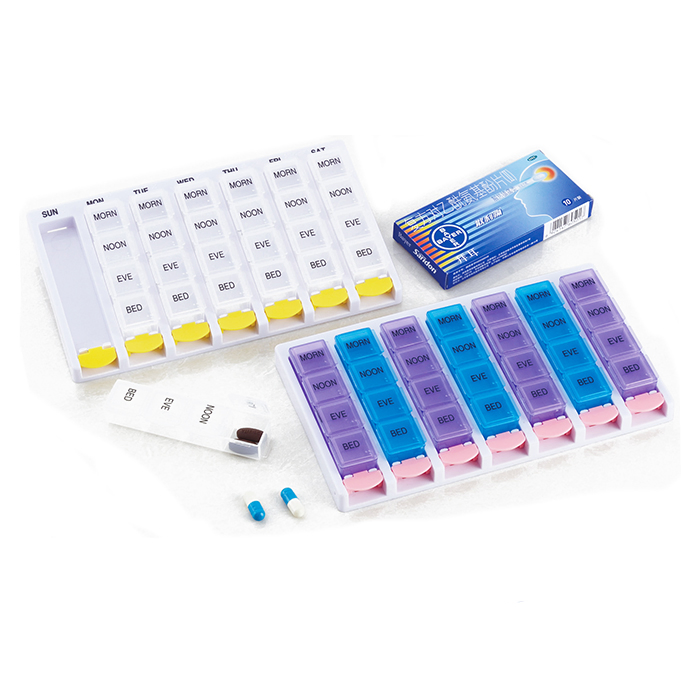 Custom Plastic Weekly 7 Days Pill Box Wholesale Promotional Portable Pill Dispenser Pill Organizer for Medicine Storage