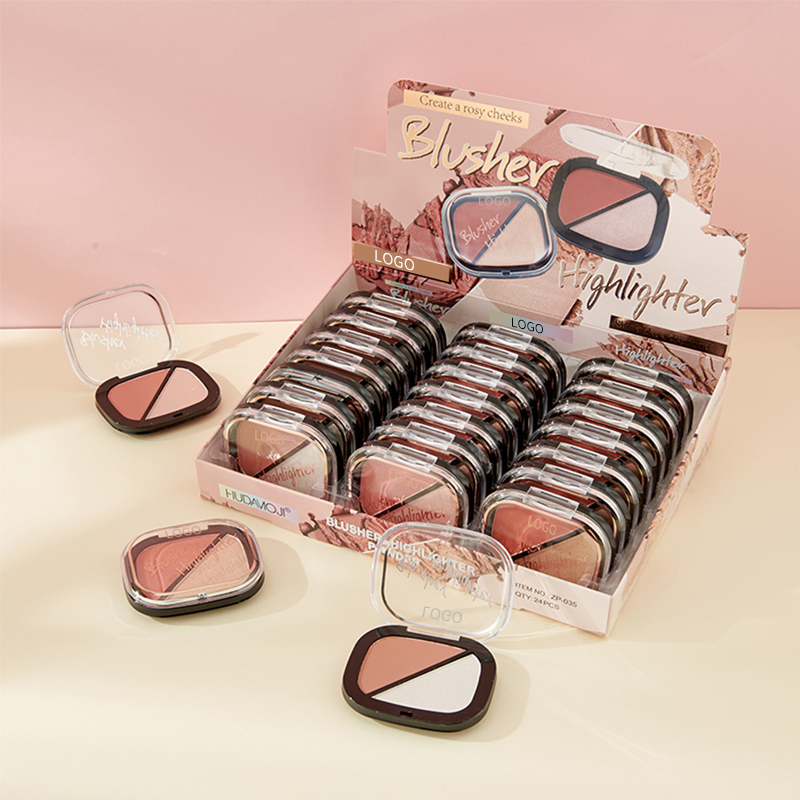 Ditong Cruelty Free Cosmetics Palette Double High Pigment Blush Highlight Palette