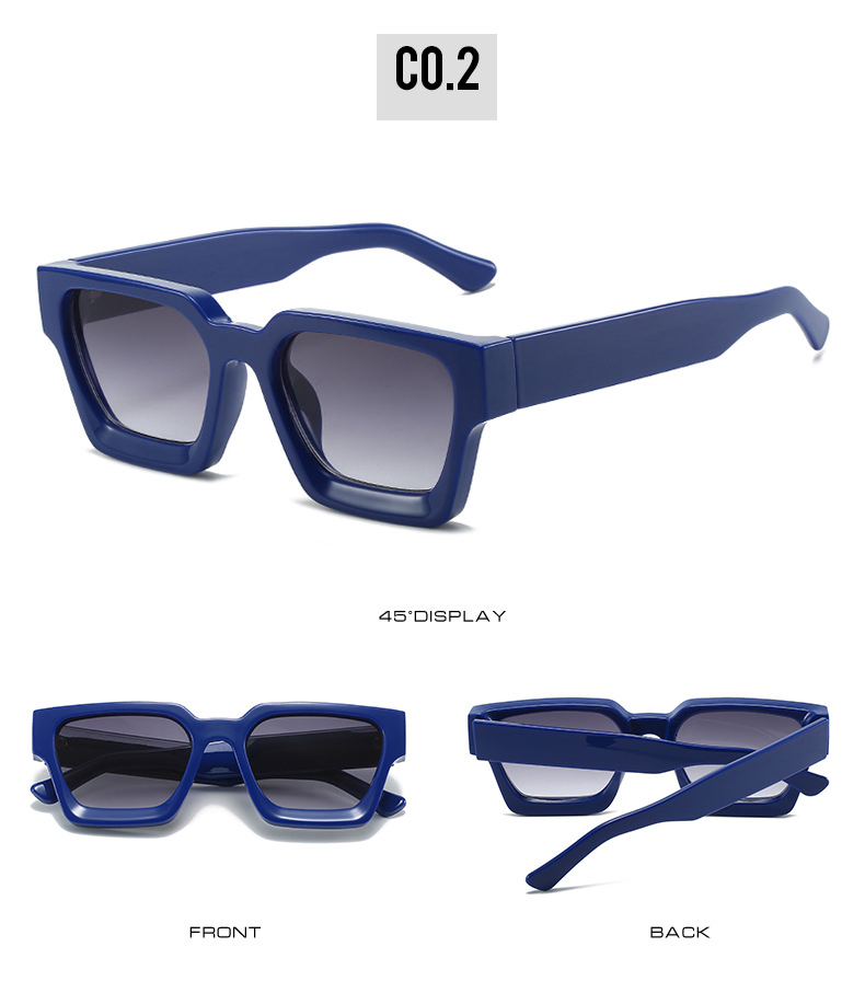 2025 New Design Bold Frame UV400 Sun Glasses Qb99030 Custom Logo Vintage Square Sunglasses for Women Men