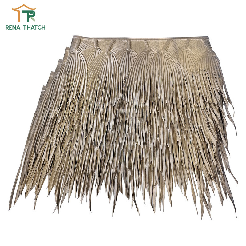 Fire Resistant Artificial Thatches Palm Synthetic Plastic Palm Panel for Roof