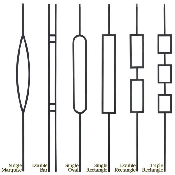 Wrought Iron Oval Stair Spindle for Metal Staircase Railing