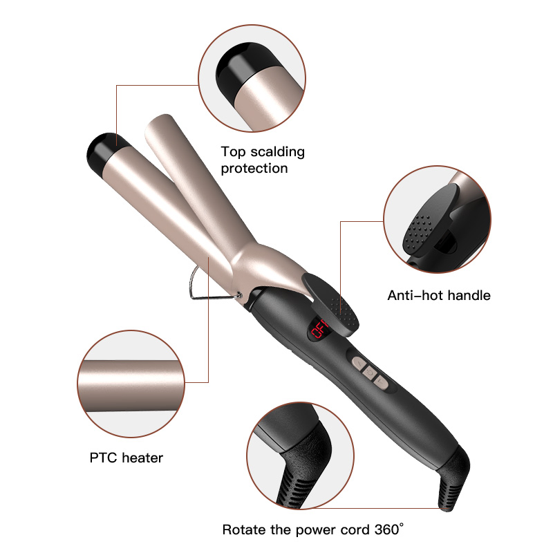 Bidisco Wholesale Price 360 Degree Waver Hair Styling Tools LCD Display Hair Curler for Girl Rotating Curling Hair Iron