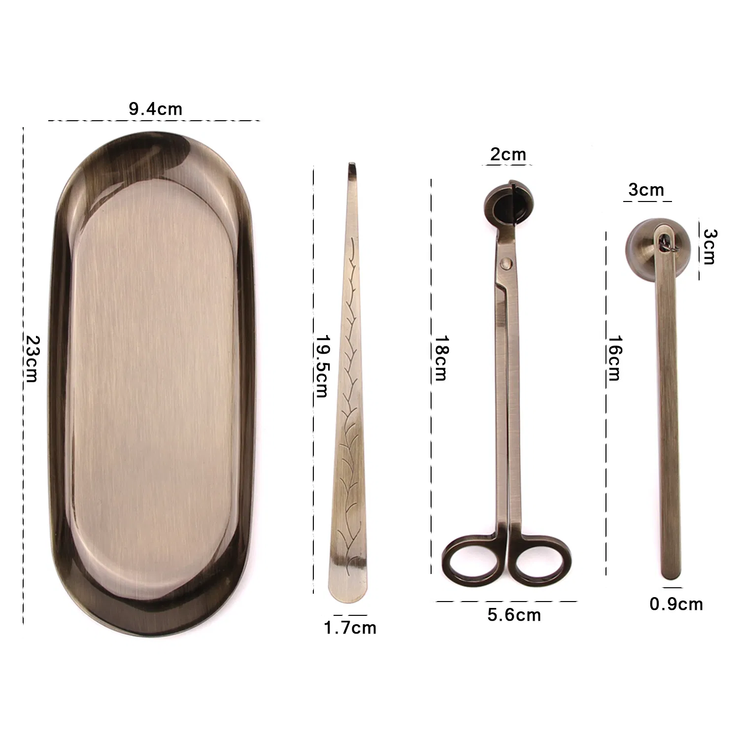 Custom Logo Spray Color Candle Care Kit with Lighter Bronze Wholesale Candle Wick Trimmers