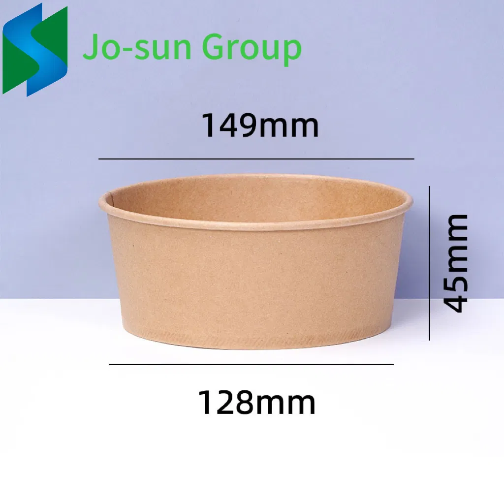Jo-Sun Recyclable Kraft Paper Salad Bowls Biodegradable Salad Packaging Bowl