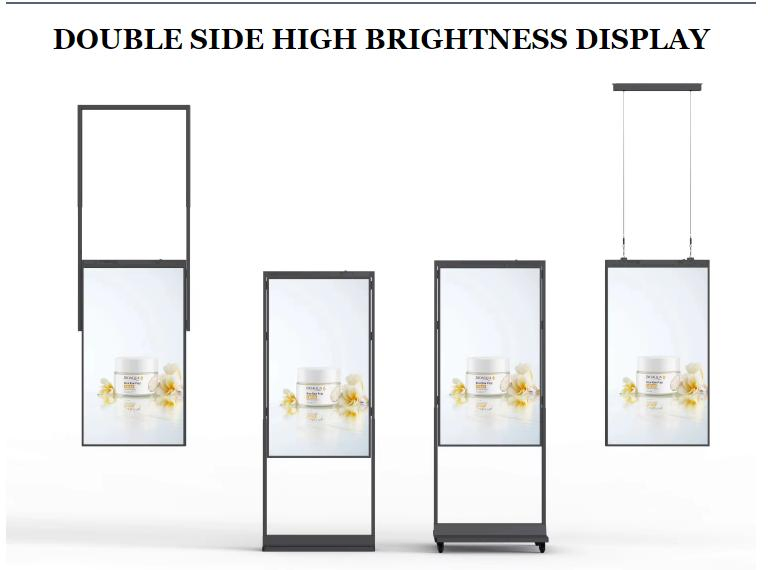 49 Inch Indoor Window Display LCD High Brightness Double Sided Screen Ceiling Hanging Screen Advertising Monitor Digital Menu