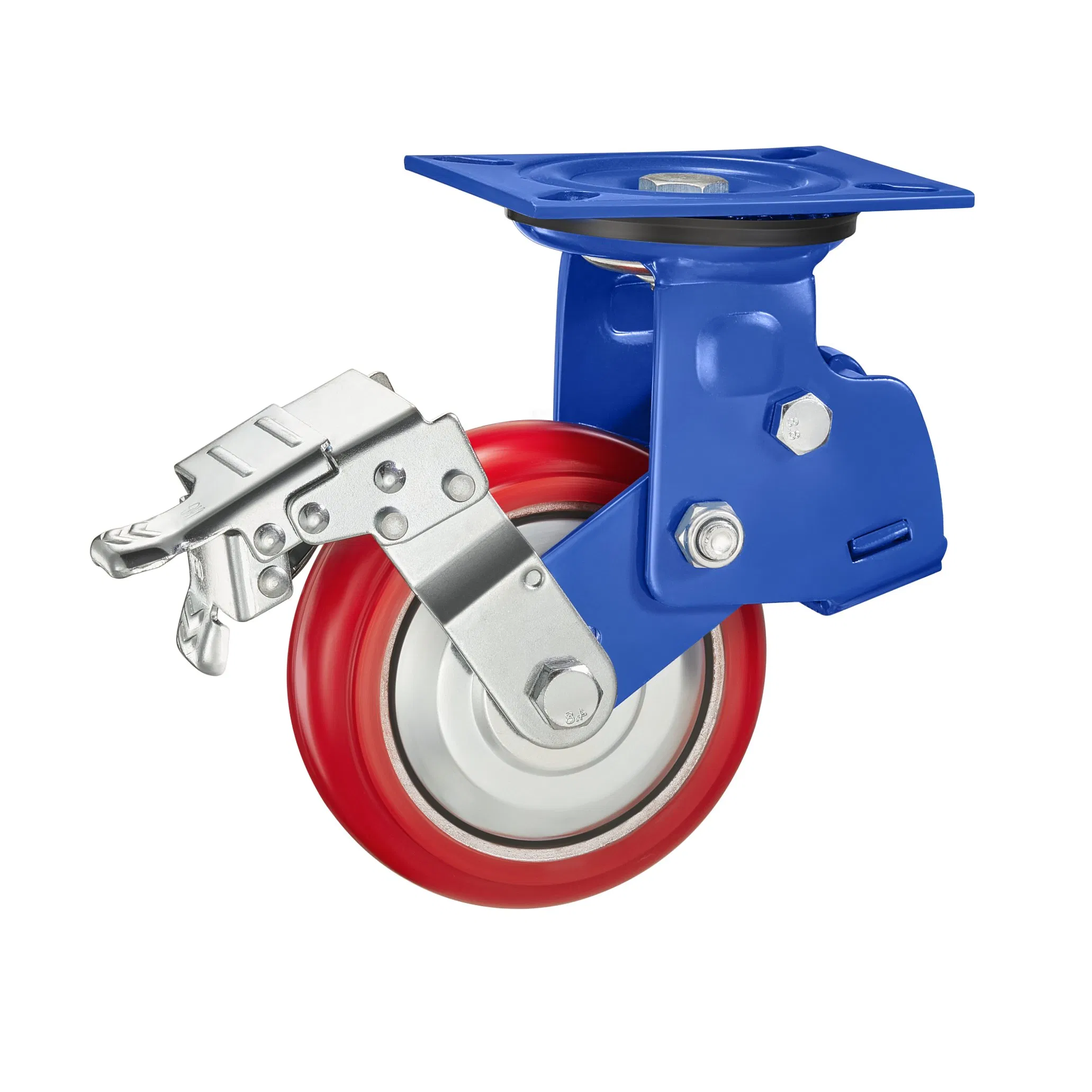 125mm150mmheavy Duty PU Double Springs Swivel Locking Shockproof Caster