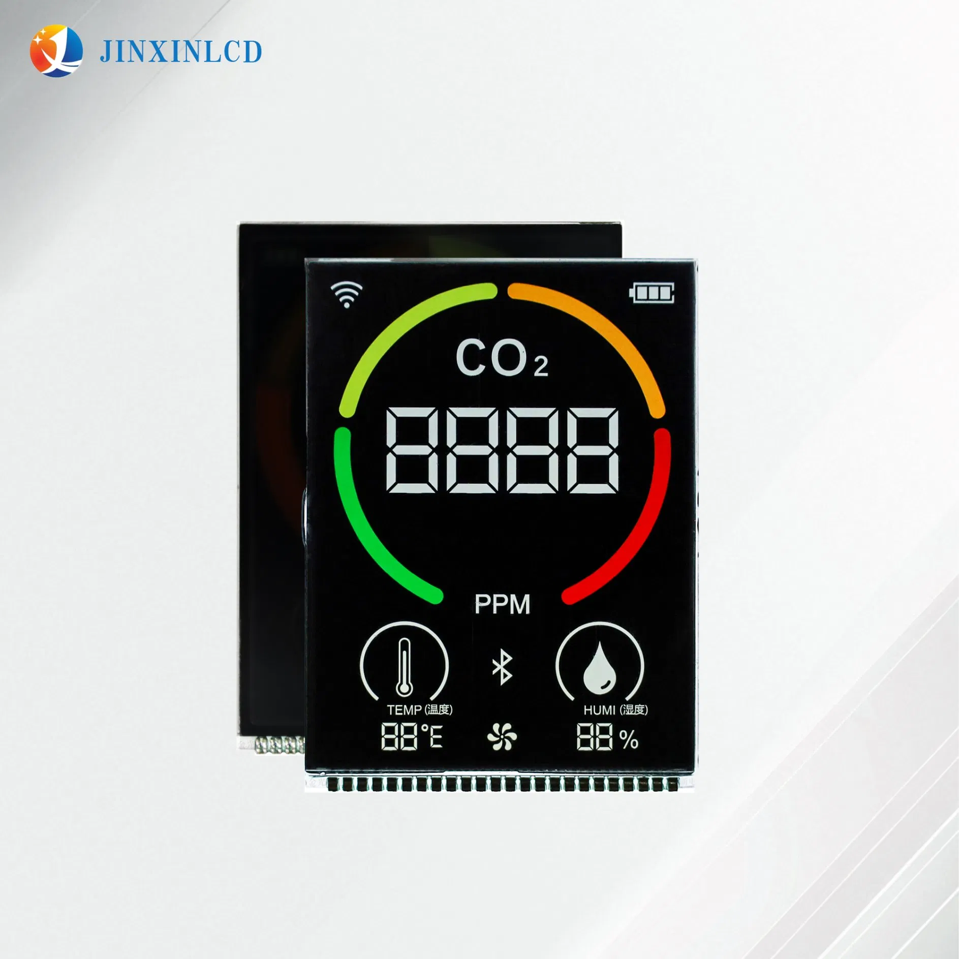 Custom Monochrome LCD Display for Air Quality Monitors