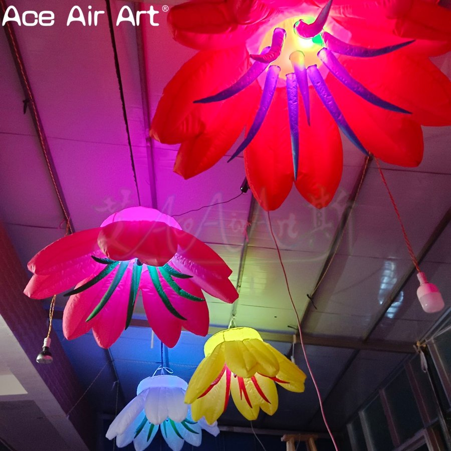 Colorful Hanging Inflatable Flower for Bar Club Music Party Decoration