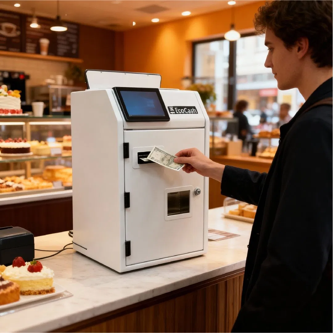 Automatic Payment Machines 15.6" Touch Screen 10" Display Banknote Coin Recycler Smart Cash Management Machine with Printer