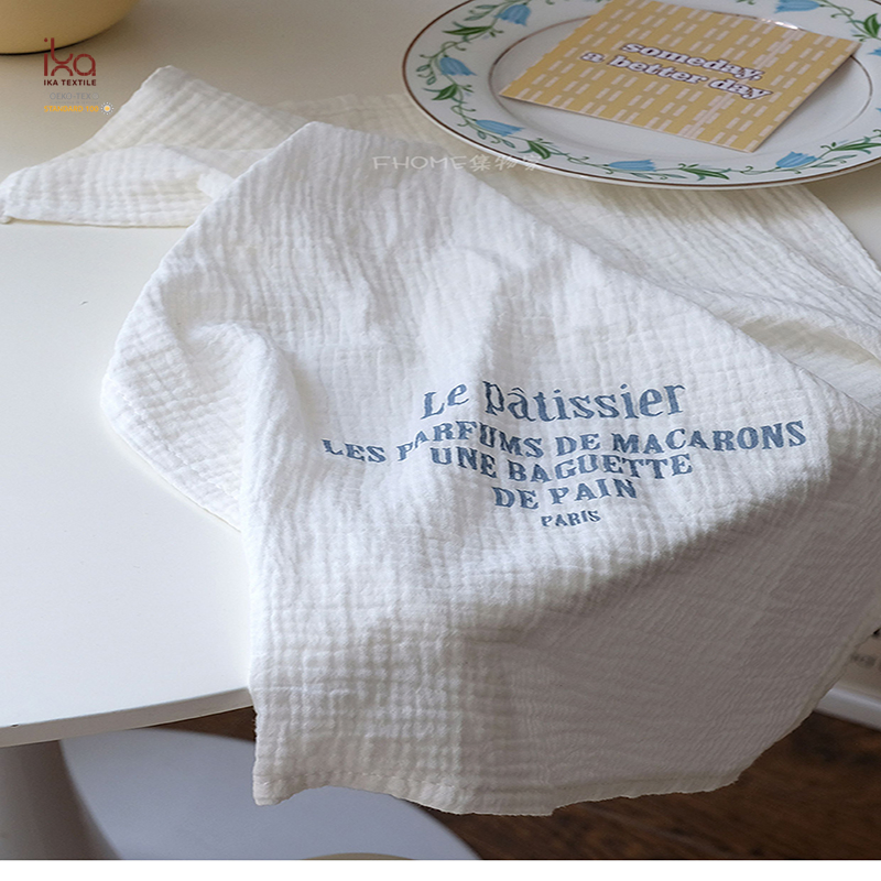 Fabric Wedding Hotel Living Room Home Quality Christmas Decoration Printed Embroidery Woven Custom White Eco Friendly Cloth Napkins with Logo