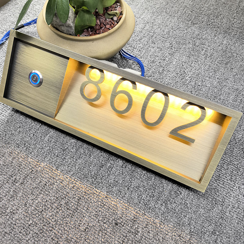 OEM ODM Modern Hotel Doorbell LED Doorplate with Dnd Mur Logo