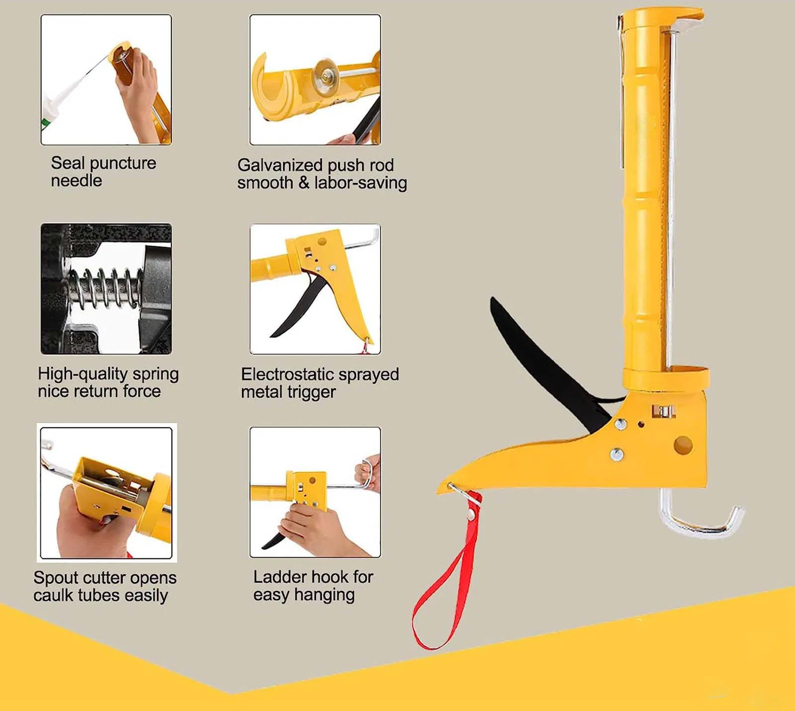 Caulking Gun Universal 10 Oz Silicone Caulk Gun