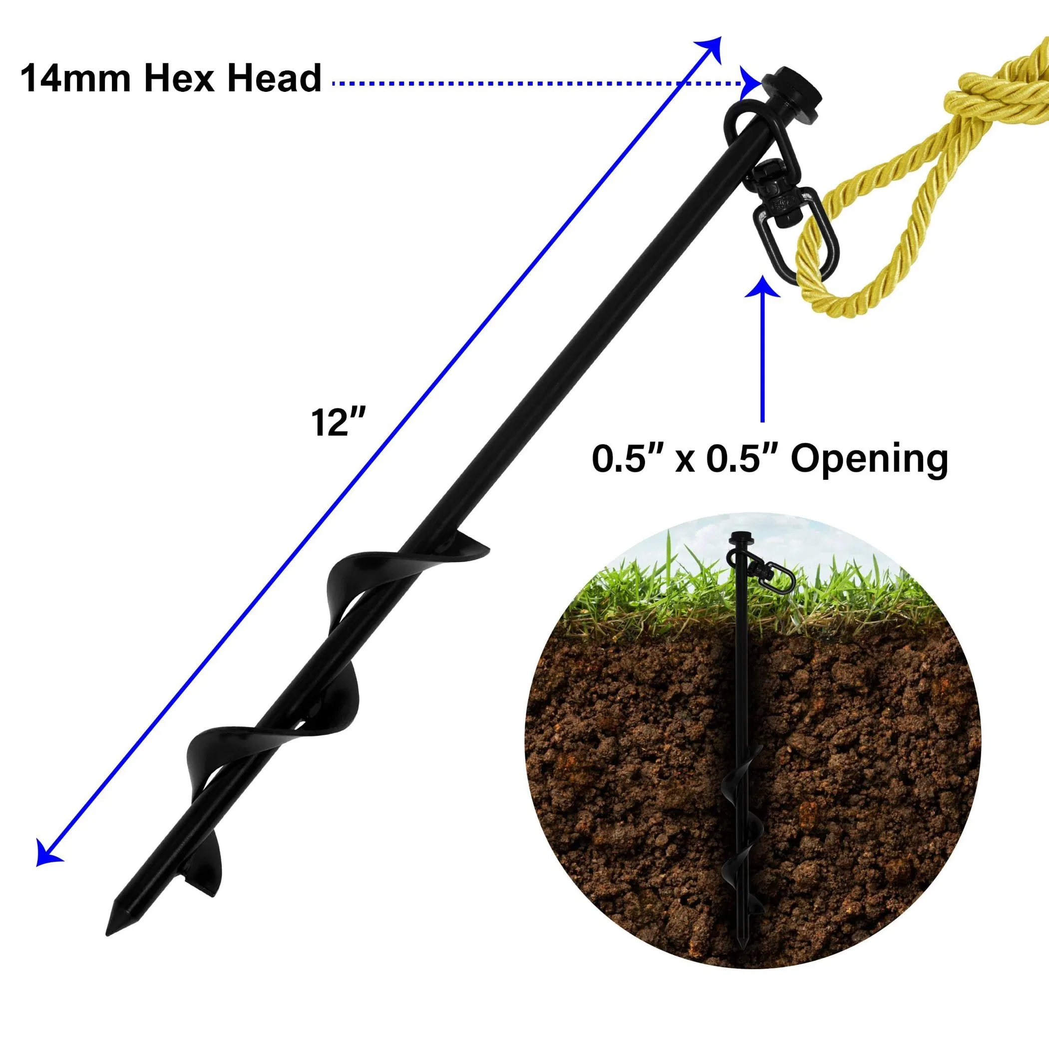 Винтовой якорь-анкер для грунта, усиленный
