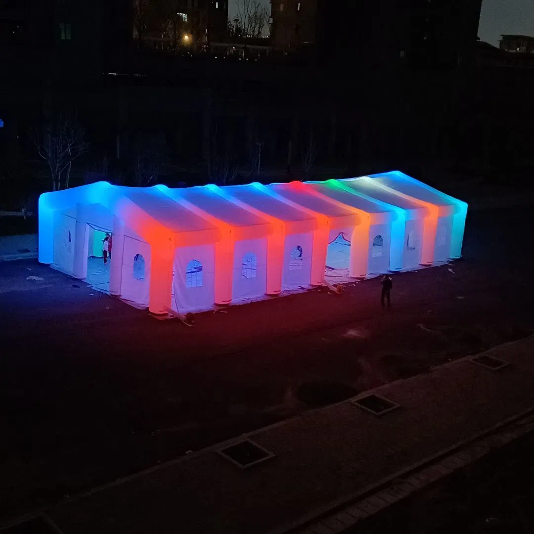 100-Person Wedding Tent Massive Portable Inflatable Tent with Controllable Colored Lights Inflatable Wedding Tent for Outdoor Events