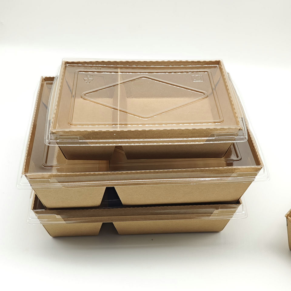 Taichen 2 Compartment Kraft Paper Box with Lid