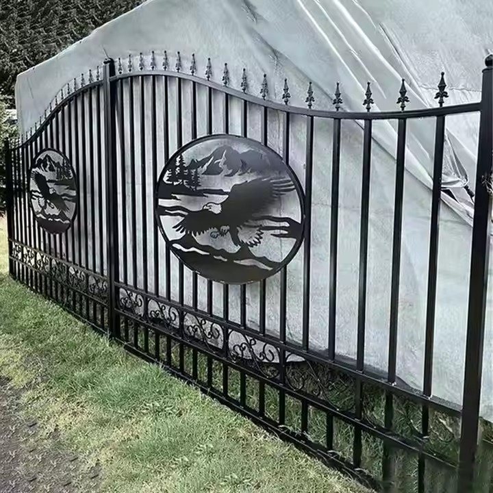 Courtyard Entrance Outdoor Steel Gate Villa Garden Wrought Iron Bear Gate