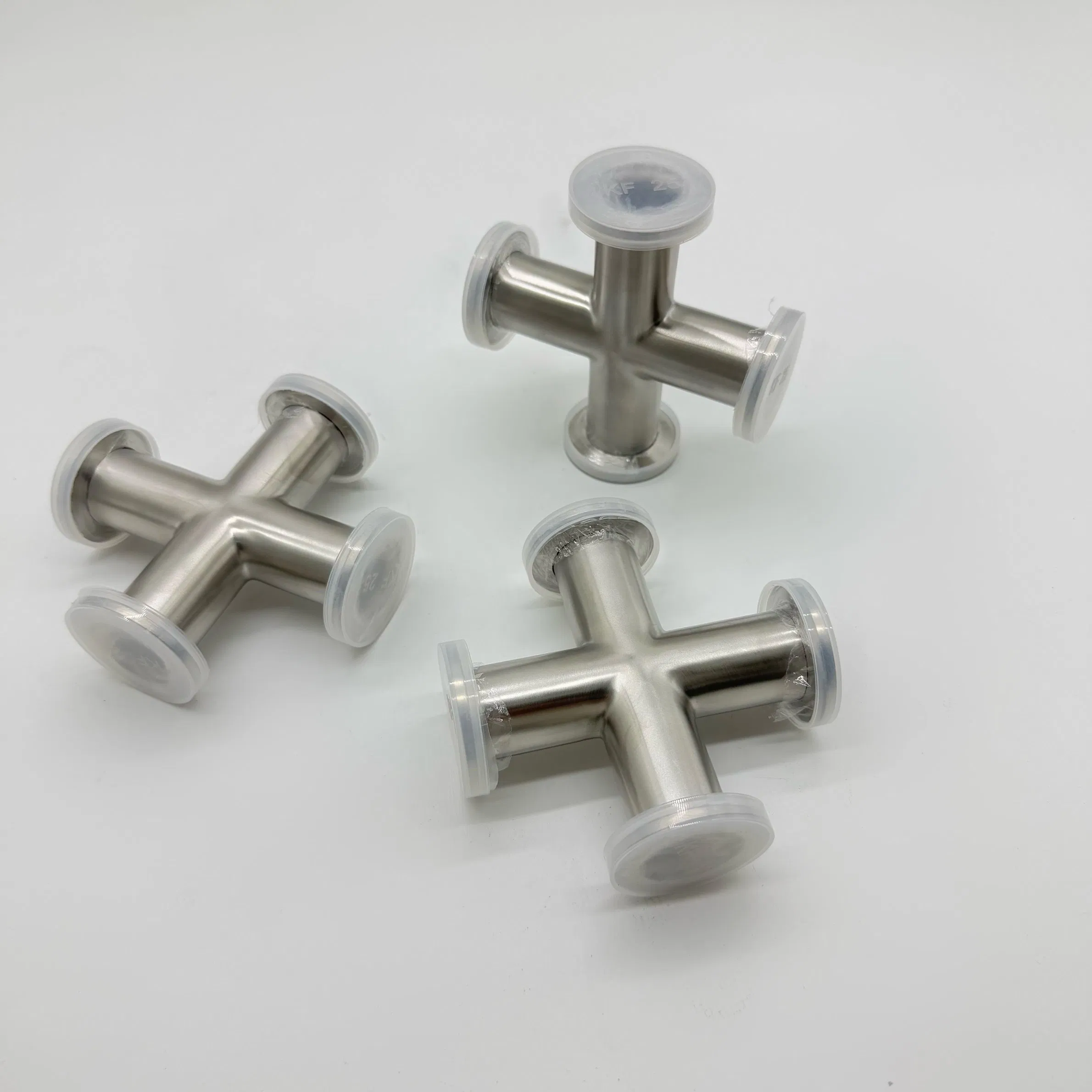 Sanitary Stainless Steel Vacuum Four Way Cross with Tri Clamp Ends