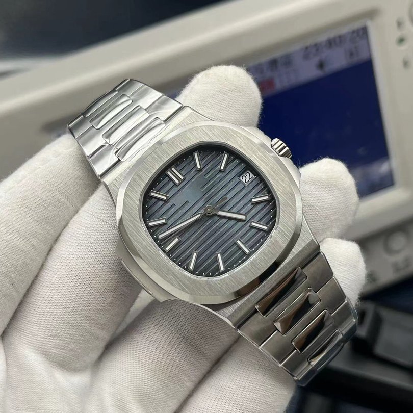 5711 Style Luxury Stainless Steel Supercloning Watch Tiffane Blue Dial Integrated Bracelet