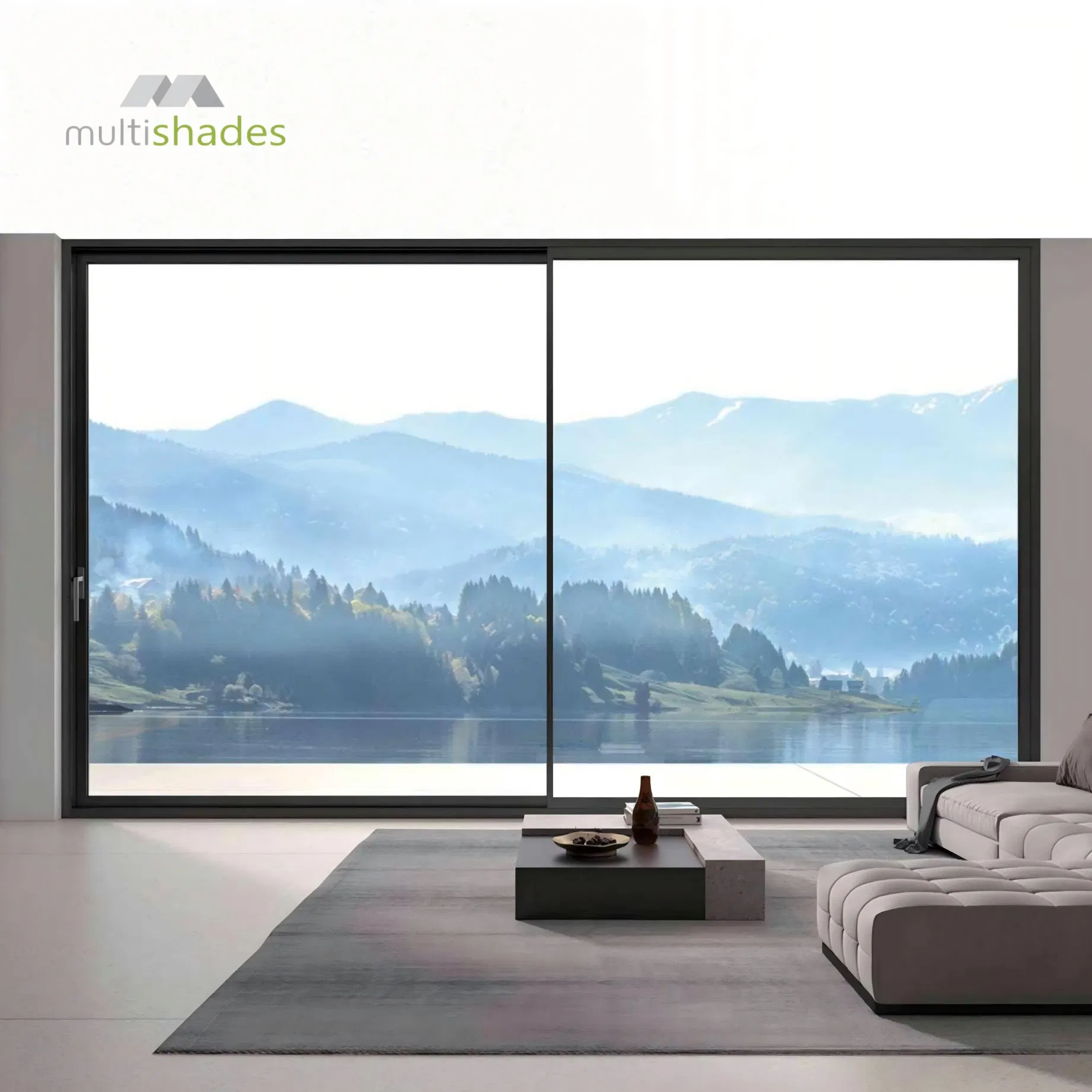 Multishades High Quality Aluminum Sliding Door Tempered Glass Sliding Door for Balcony and Courtyard Patio Sliding Door