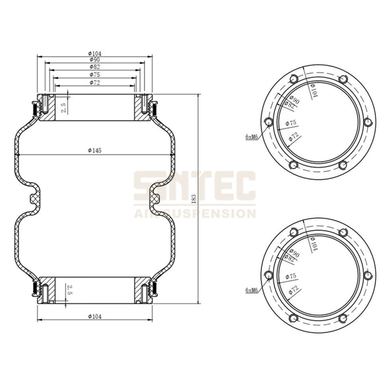 Универсальная резиновая пневмоподушка подвески