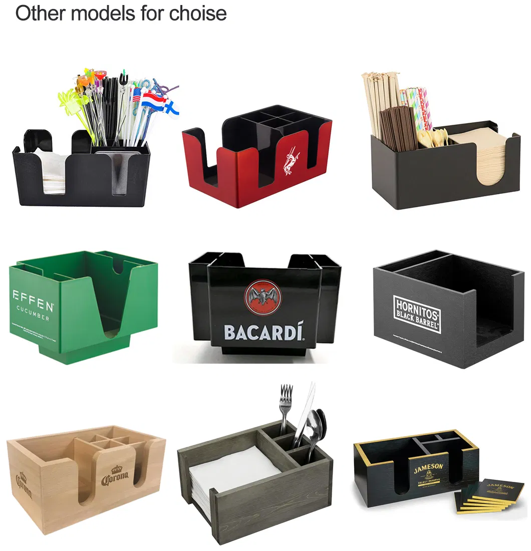 Bacardi Black Color Plastic Napkin Caddy for Promotional