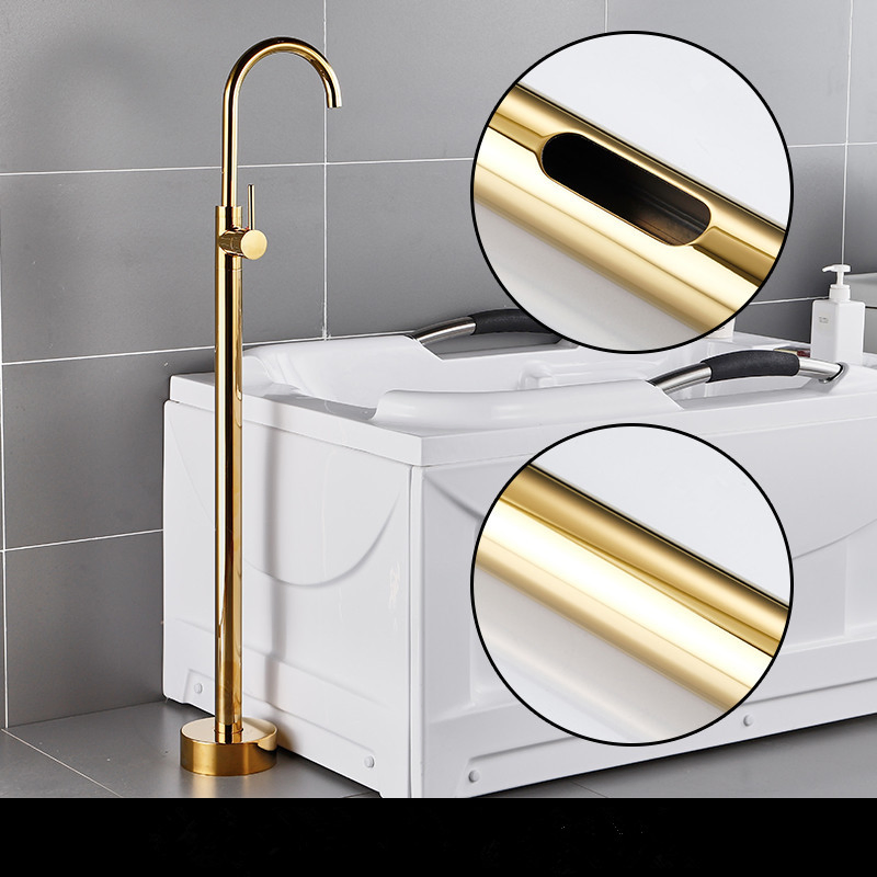 Смеситель для ванны напольный Golden Chrome однорычажный