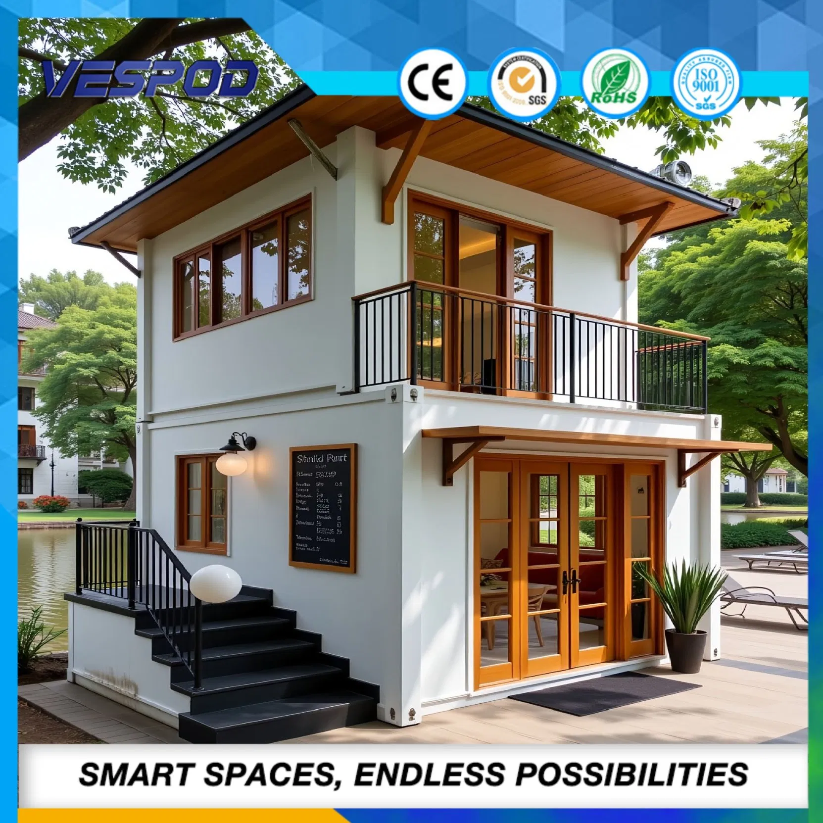 Modern Prefab House Prefabricated Modular Shop for Commercial Use and Retail Projects