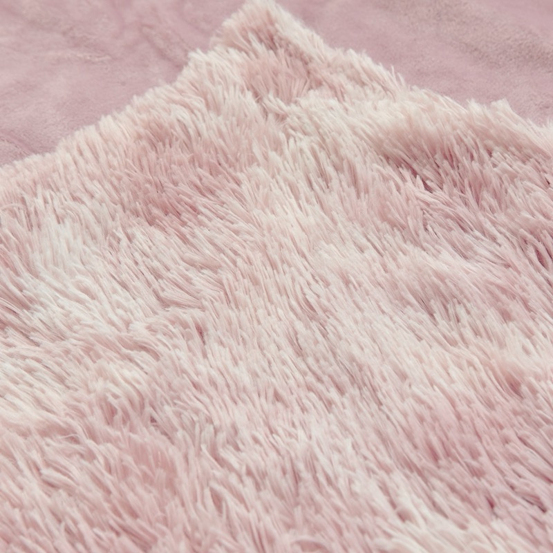 Плед из норковой шерсти розовый, утепленное одеяло