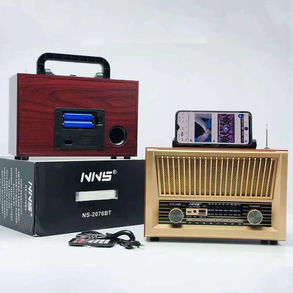 Ретро радио NS-2076BT с Bluetooth, деревянный корпус