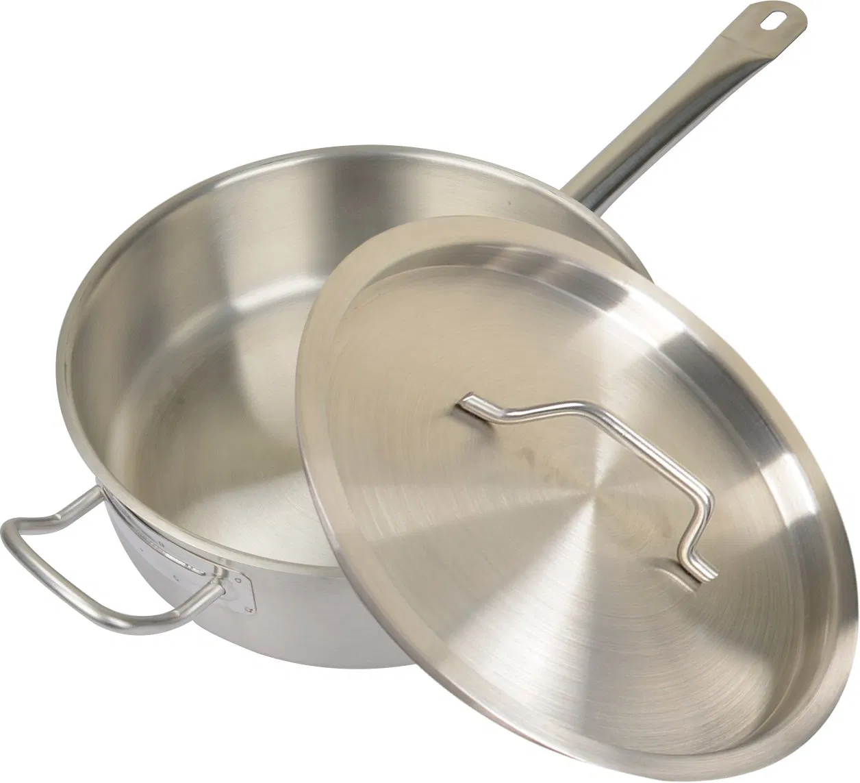 Кастрюля сотейник нержавеющая короткая с одной ручкой