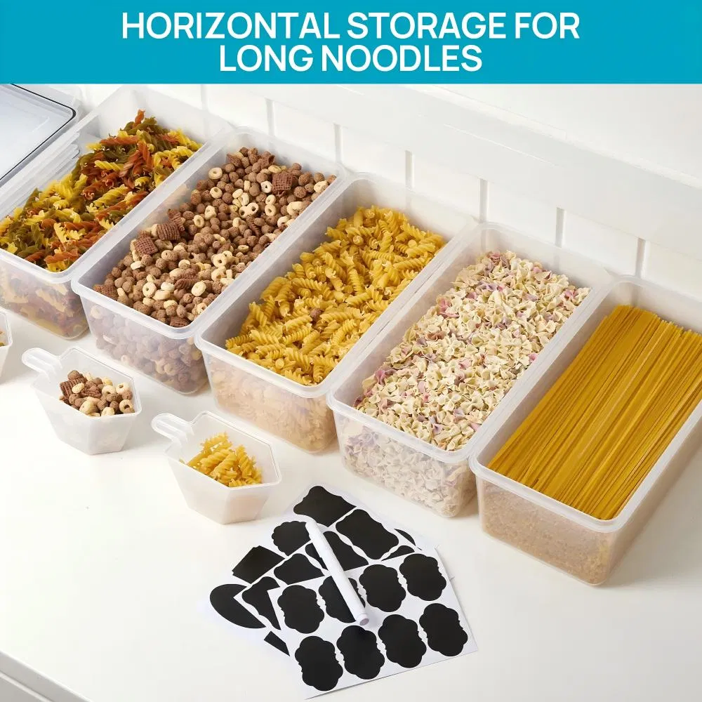 5pack Modern Design Kitchen Food Storage Container Food Grade Plastic Container Airtight Kitchen Box Organizer