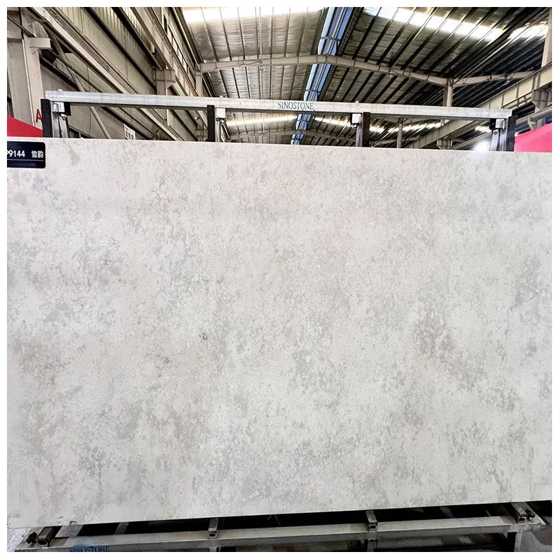 Low Silicon Grey Concrete Look Quartz Slabs for Waterfall Countertops