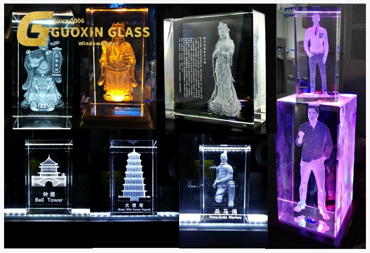 Premium Transparent 3D Laser Carved Glass for Showers and Balconies