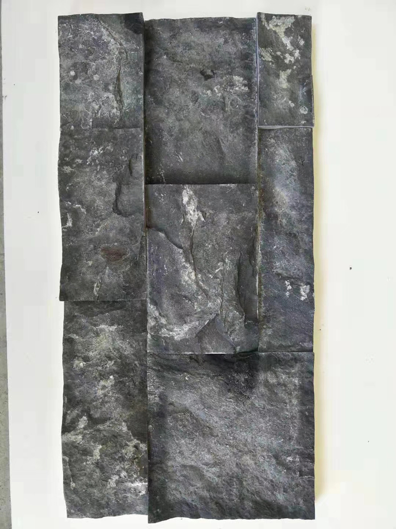 Chinese Bluestone Wall, Chinese Blue Limestone Split Face Wall Stone