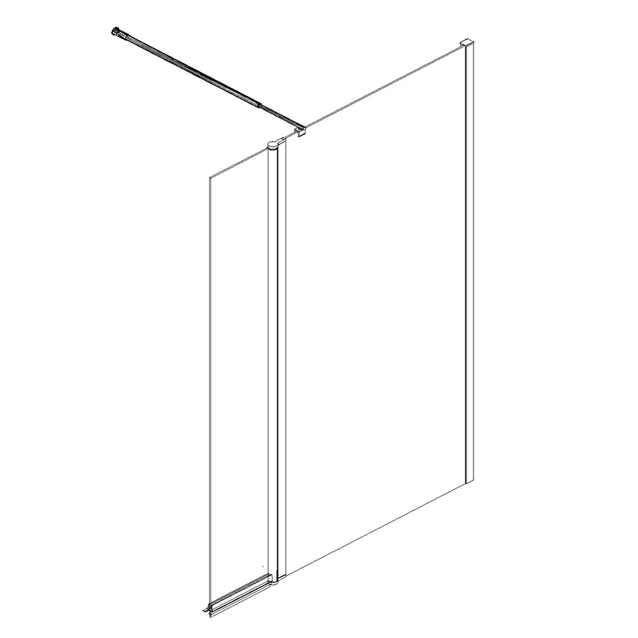 Walk-in Wet Shower Room Screen Matt-Black Framed 8mm Tempered Glass Shower Door