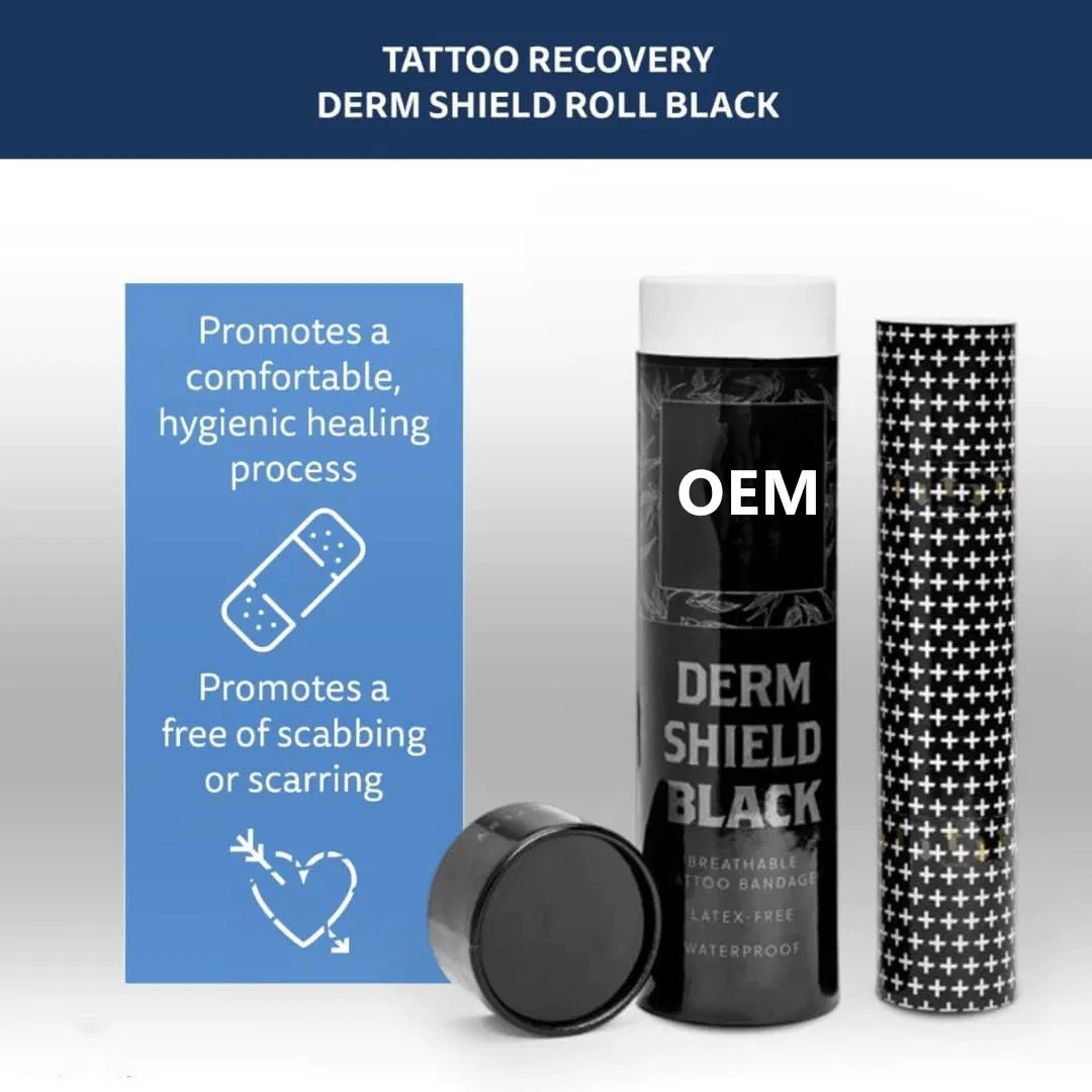 Black Tattoo Aftercare Bandage Roll Waterproof Adhesive Tattoo Protection Film