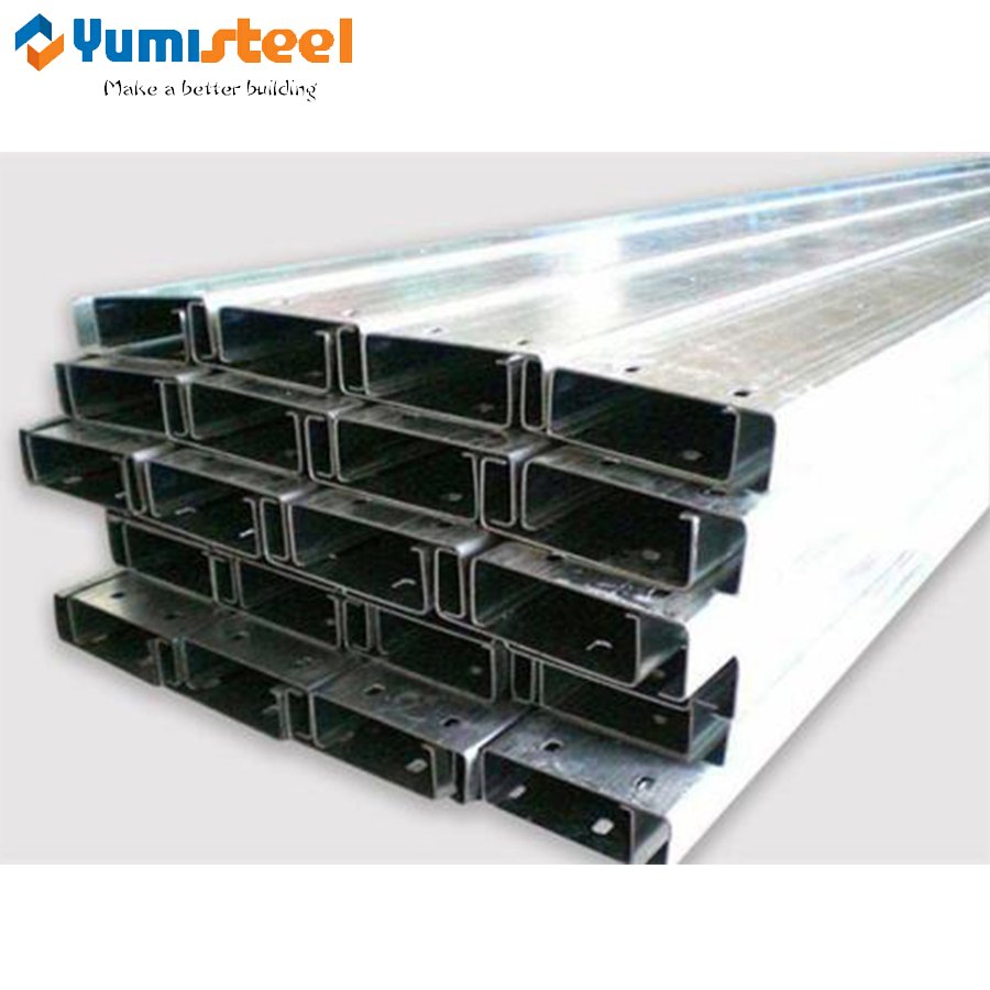 Customizable Z/C Shape Lightweight Steel Purlin for Large Constuction Main Material of C-Shaped Steel Groove Hot-DIP Galvanized Seismic Pipe Gallery
