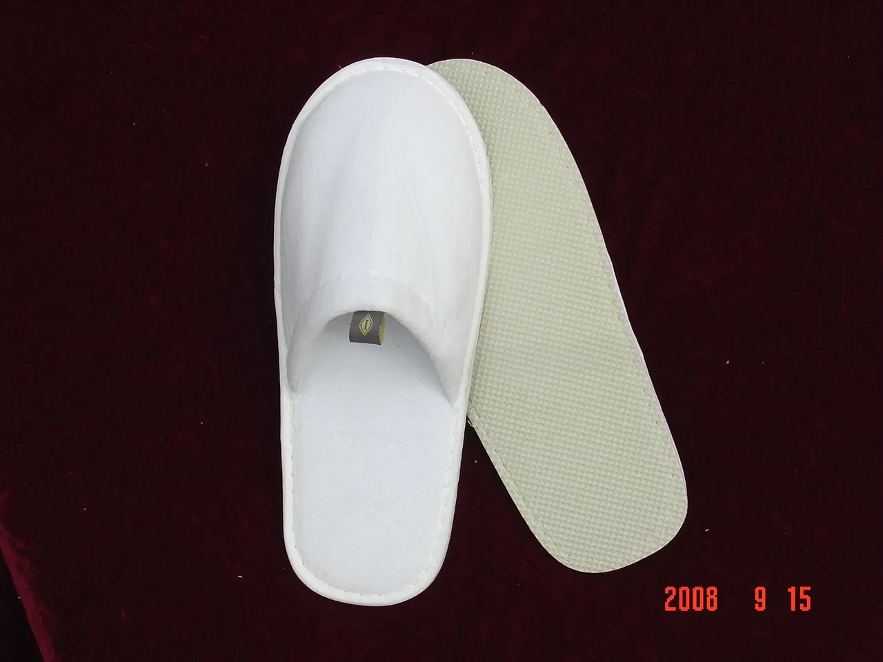 Chic Hand Made Hotel Slippers with Plush Polyester Velour Upper