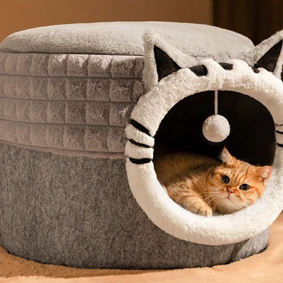 Winter Warmth Foldable Safety Indoor Cat Bed for Cozy Comfort