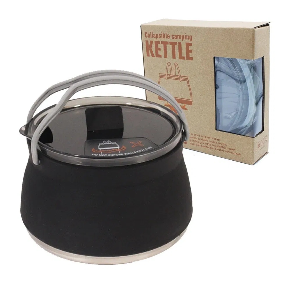 1L Portable Silicone Kettle Collapsible Outdoor Camping Kettle