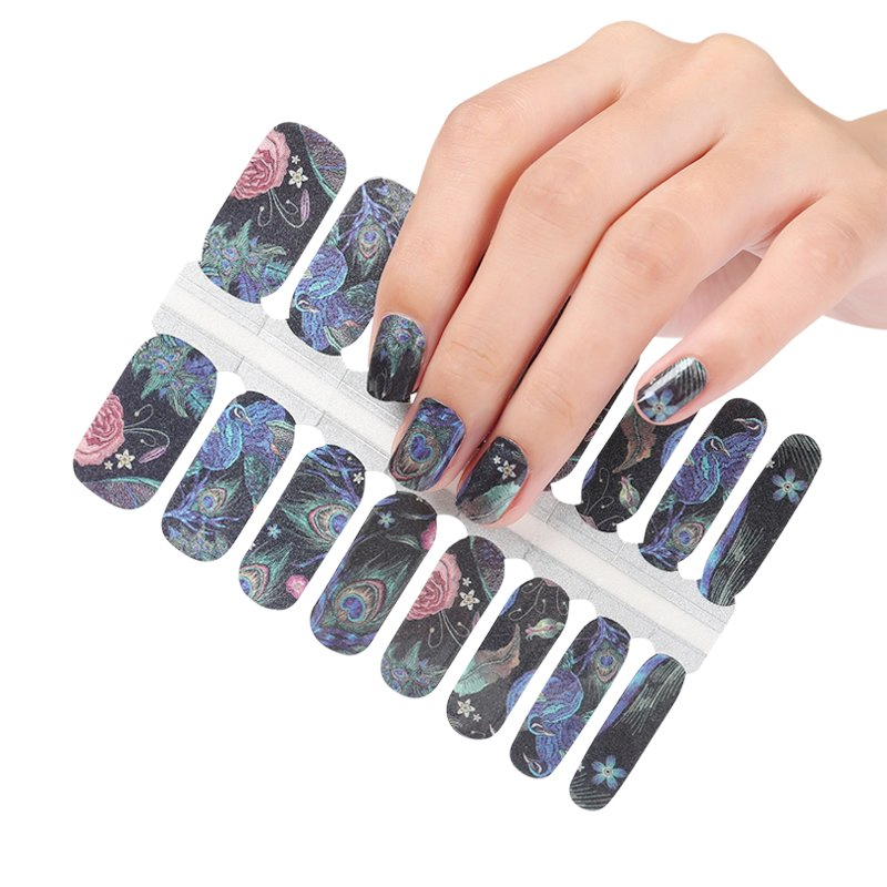 Wholesale Flower Serious Gel Nail Sticker for Nail Wraps