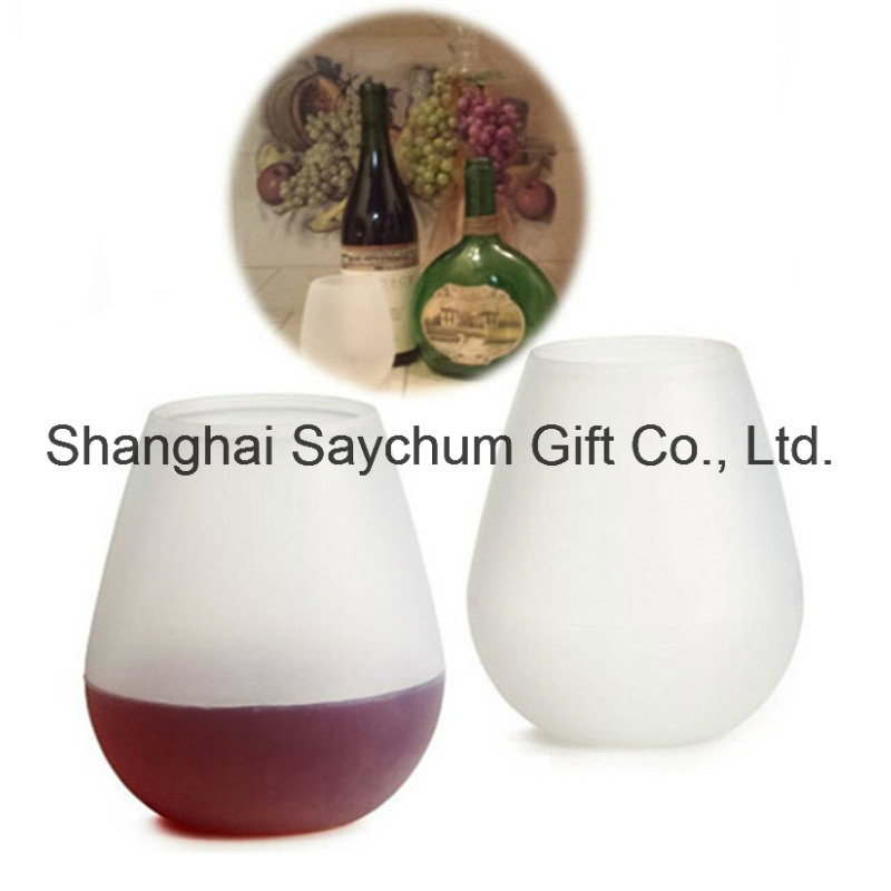 Custom Logo Silicone Wine Glasses Rubber Wine Cups