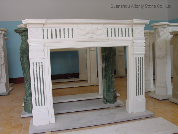 European Indoor Decoration Hand Carved Marble Fireplace Surround for Home Decoration